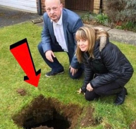 One morning they saw a mysterious pit forming in their garden…
